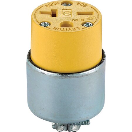 Leviton Leviton Commercial Armored Ground/Straight Blade Connector 6-20R 18-12 AWG 2 Pole 3 Wire 620CA-000